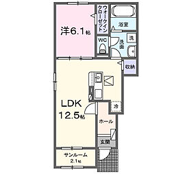 セイリング3 1LDKの間取図画像