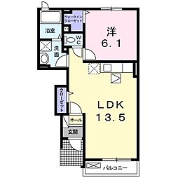カーサレーノ　2 103 1階1LDKの間取り