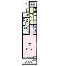 セレーノ カーサ 1Kの間取図画像