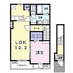 グランピュア 1LDKの間取図画像