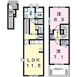 グランシエル・コウ3 2LDKの間取図画像