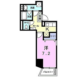 グランデミナミ2 1Kの間取図画像