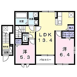 ハウス フェリーチェ I 2LDKの間取図画像