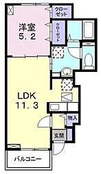 ル・フィオーレ 1LDKの間取図画像
