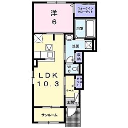 トレノ　カーサ　II 1階1LDKの間取り