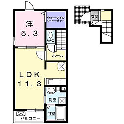 フィールドヒル　安曇野I 2階1LDKの間取り