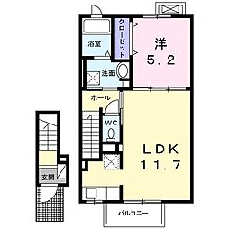 グレイスフル2 1LDKの間取図画像