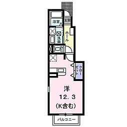 ヌォーヴォ　ヴェント 1階ワンルームの間取り