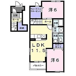 ペルル2 2LDKの間取図画像
