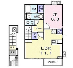 エアリー・スクエア壱 1LDKの間取図画像