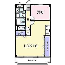 シュロスアリノ 1LDKの間取図画像