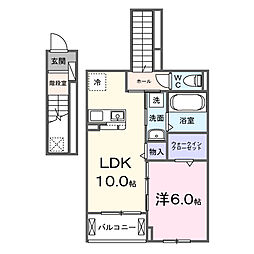 サニー ウエスト 1LDKの間取図画像