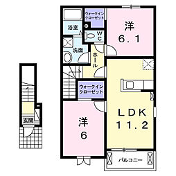 ミュアフィールド2 2LDKの間取図画像