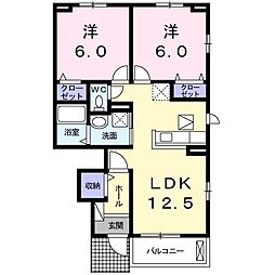 グランフィル2A 2LDKの間取図画像