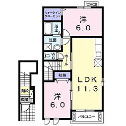 サンシャインTB 2LDKの間取図画像
