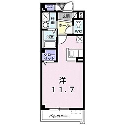 プレーヌフルサワ ワンルームの間取図画像