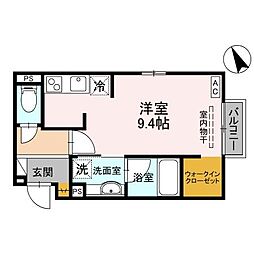 パチオーリ五福 2階ワンルームの間取り