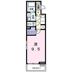 Ｋ’ｓ　シエージィ　Ｂ 2階1Kの間取り