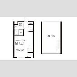 フェリシダ八幡 4階1LDKの間取り