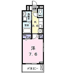 エクセルシオールII 3階1Kの間取り