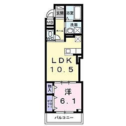 Ｓｕｎｌｉｔ大和郡山 3階1LDKの間取り