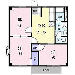 マザーグースII 1階3DKの間取り