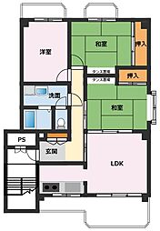 エピナールＭ 4階3LDKの間取り