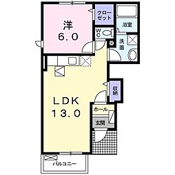 セレーネ 1階1LDKの間取り