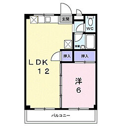 遠藤マンション 1LDKの間取図画像