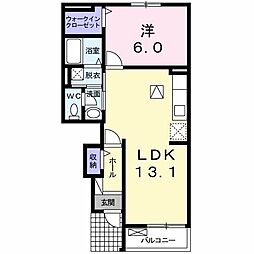 アネシスII 1階1LDKの間取り