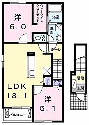 アルバ・グランデ　II 2階2LDKの間取り