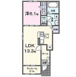 ニューライズ　セキネ　I 1階1LDKの間取り