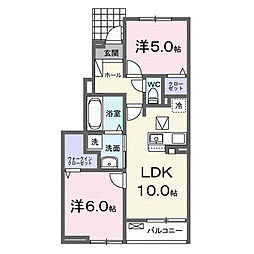 コンフォーティア白石 1階2LDKの間取り