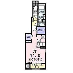 かがやき 1階ワンルームの間取り