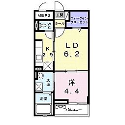 ヴィオーラ中町 1LDKの間取図画像