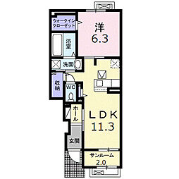 ジェイ　エスI 1階1LDKの間取り