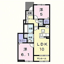 ルアーナ 1階2LDKの間取り