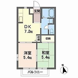 アーバン・レジデンス 2階2DKの間取り