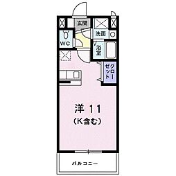 アーデントインプレスA ワンルームの間取図画像