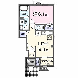 ル　シエル 1階1LDKの間取り