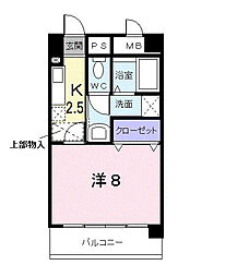 ドリームシャトー深川 3階1Kの間取り