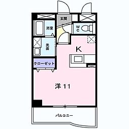 メゾン・エトワールI 2階1Kの間取り
