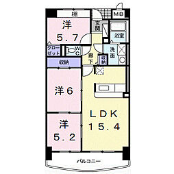 ポルトーネ 2階3LDKの間取り