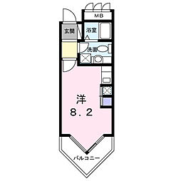 アーバン・ケティーズ 102 1階ワンルームの間取り