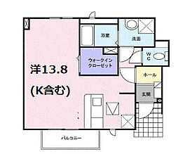 トラッド 1階1Kの間取り