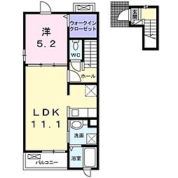 アドニス（ａｄｏｎｉｓ） 2階1LDKの間取り