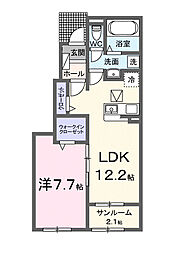 門田町アパート（028306201） 1階1LDKの間取り