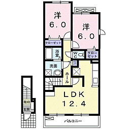 ホクレアビレッジ　I 2階2LDKの間取り
