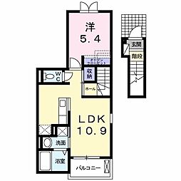 フラン　コリーヌ 2階1LDKの間取り