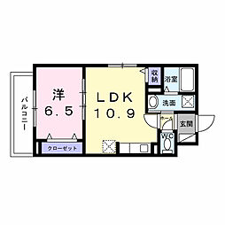 千石東町アパート（028123201） 202 2階1LDKの間取り